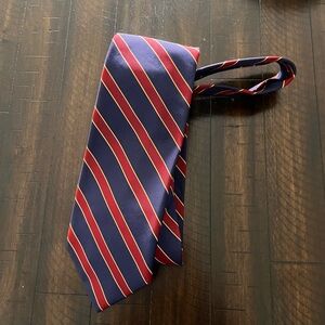 Vintage BrooksBrothers extra wide Striped Tie in Red and Blue